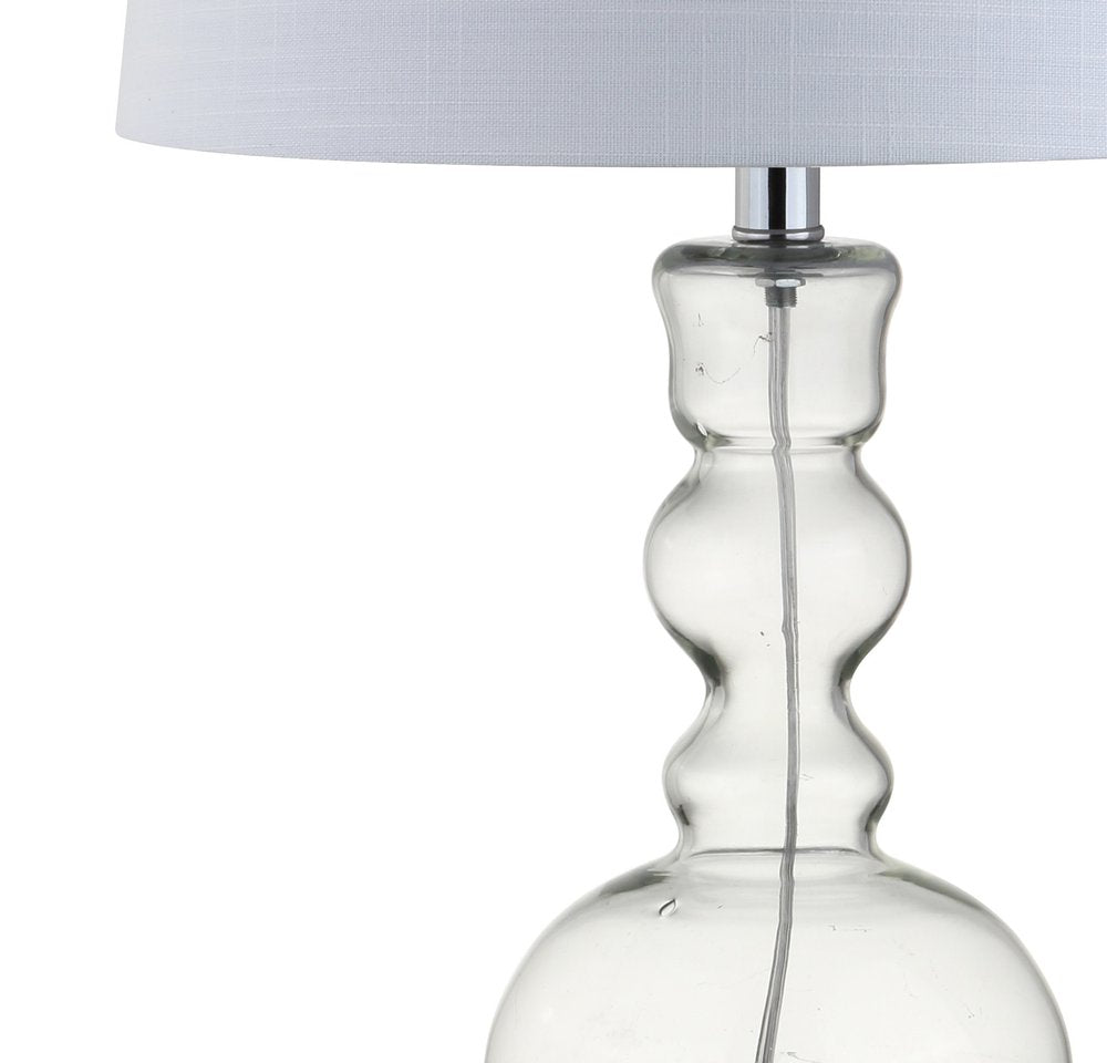 Set of Two 29" Clear Novelty Table Lamps With Drum Shades HomeRoots