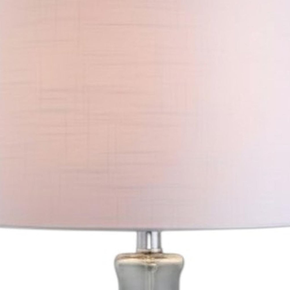Set of Two 29" Clear Novelty Table Lamps With Drum Shades HomeRoots