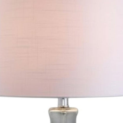 Set of Two 29" Clear Novelty Table Lamps With Drum Shades HomeRoots