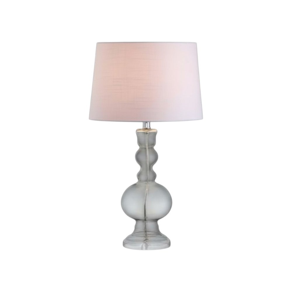 Set of Two 29" Clear Novelty Table Lamps With Drum Shades HomeRoots