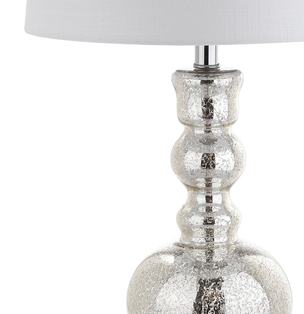 Set of Two 29" Silver Novelty Table Lamps With Drum Shades — view 2