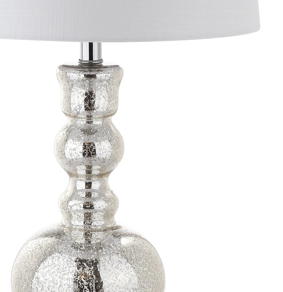 Set of Two 29" Silver Novelty Table Lamps With Drum Shades — view 4