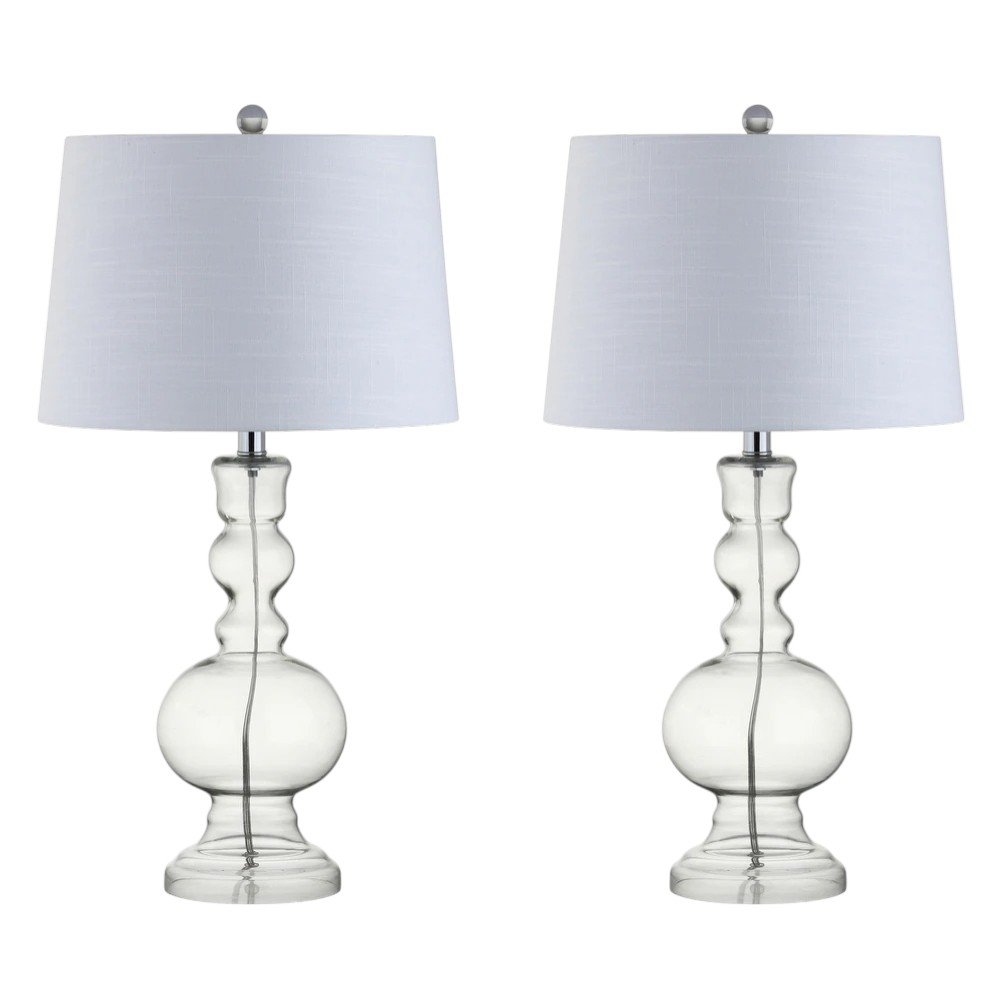 Set of Two 29" Silver Novelty Table Lamps With Drum Shades — view 8