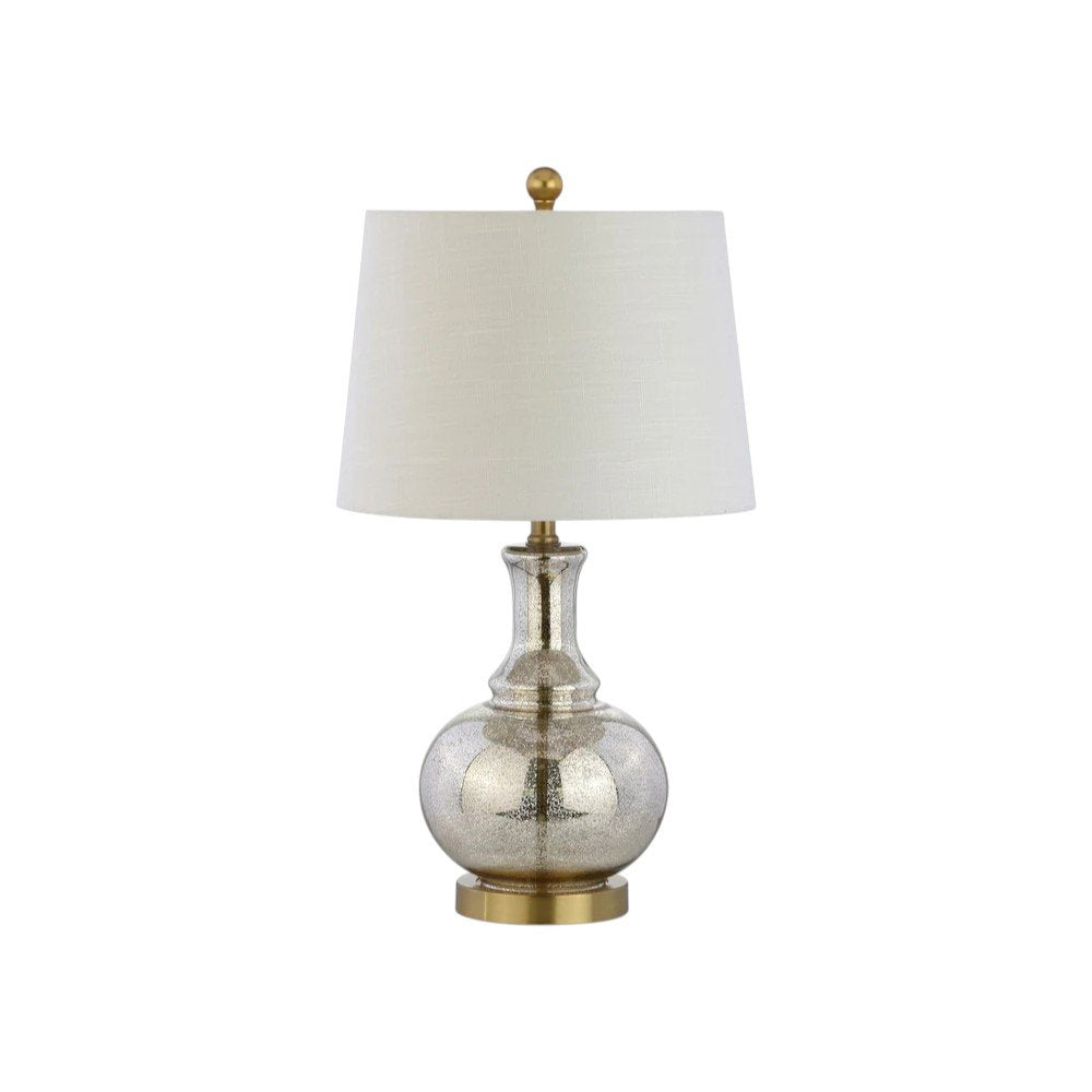 Set of Two 25" Silver Novelty Table Lamps With Drum Shades — view 4