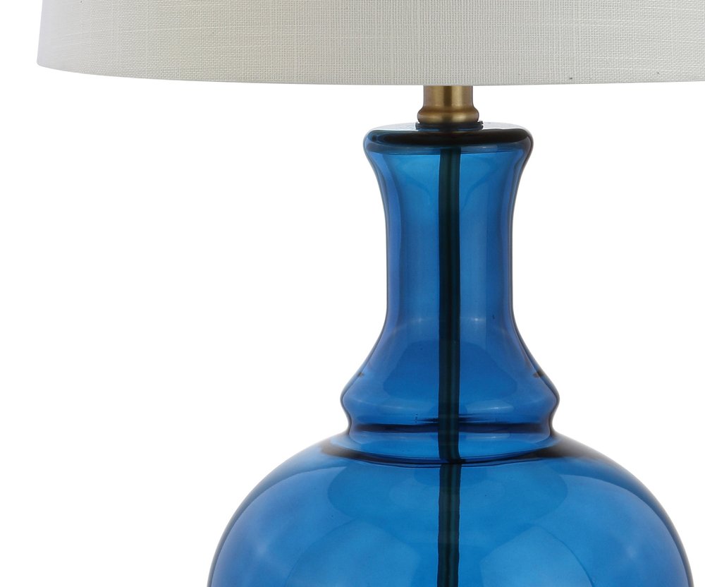 Set of Two 25" Gold Novelty Table Lamps With Drum Shades — view 2