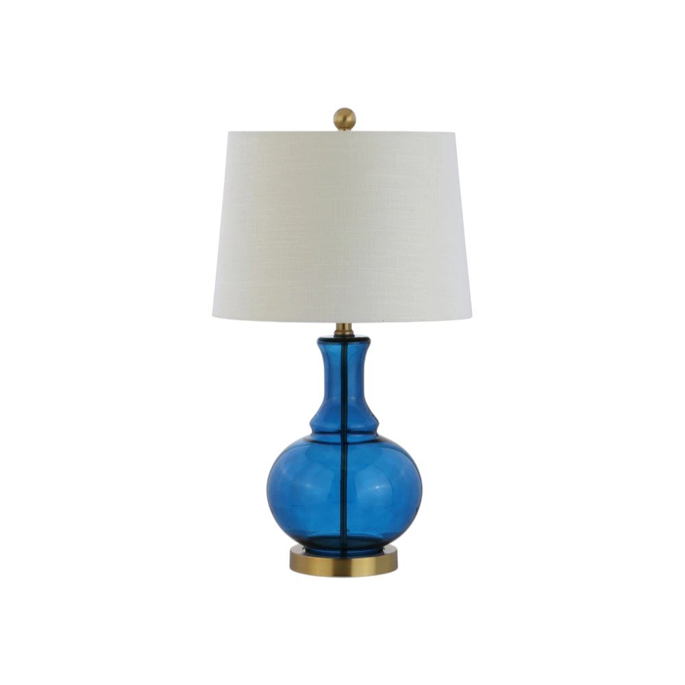 Set of Two 25" Gold Novelty Table Lamps With Drum Shades — view 5