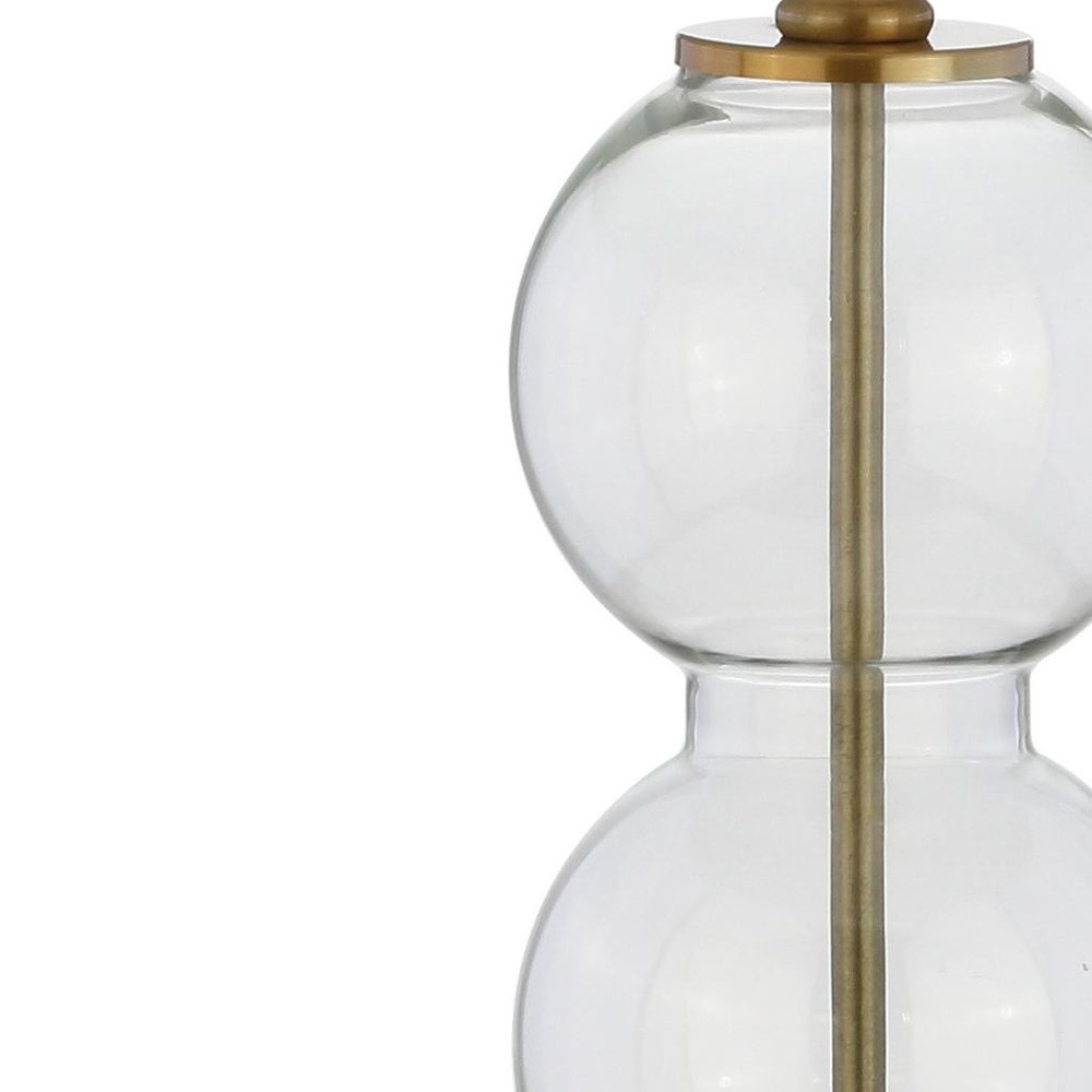 Set of Two 27" Gold Novelty Table Lamps With Drum Shades — view 4