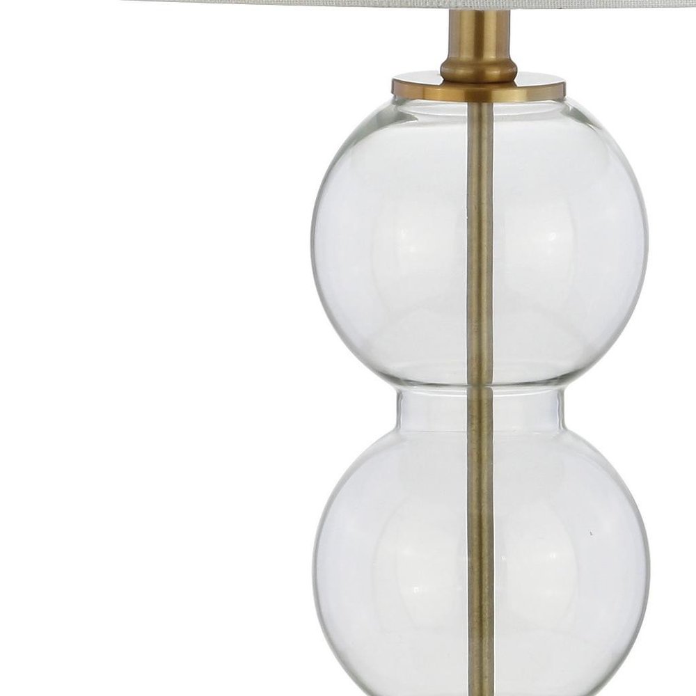 Set of Two 27" Gold Novelty Table Lamps With Drum Shades — view 5