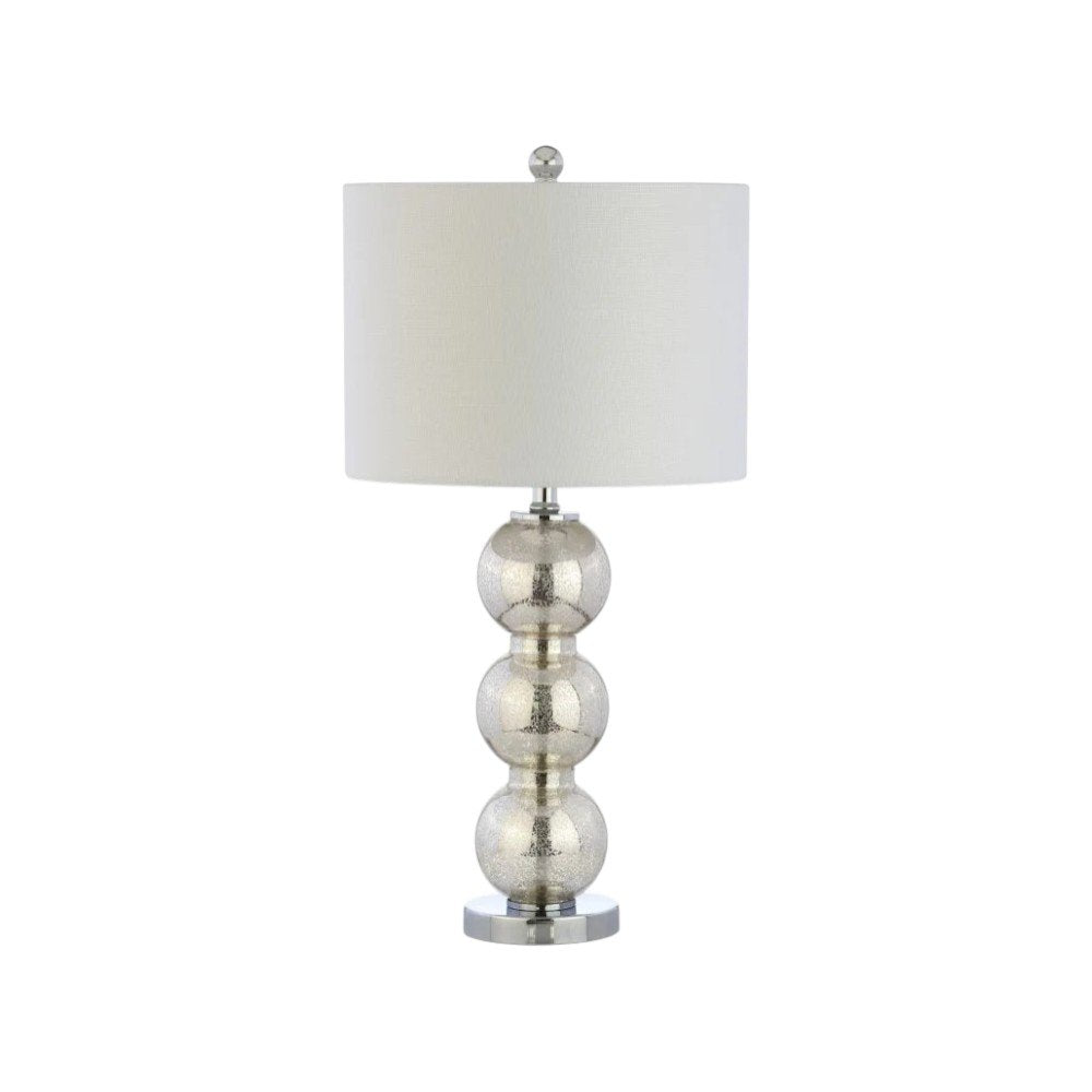 Set of Two 27" Silver Novelty Table Lamps With Drum Shades — view 4