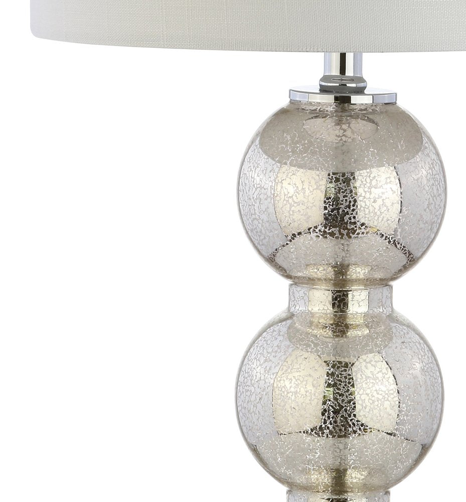 Set of Two 27" Silver Novelty Table Lamps With Drum Shades — view 1