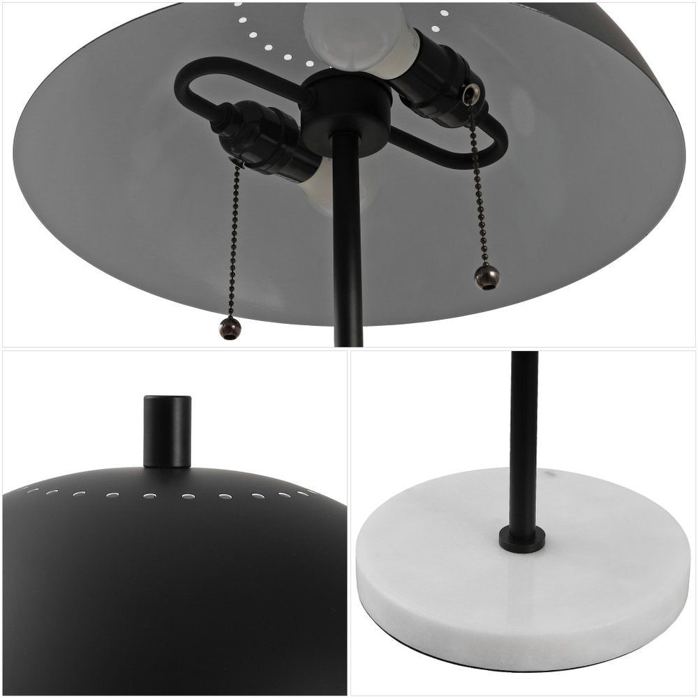 21" White Round Table Lamp With Globe Shade HomeRoots