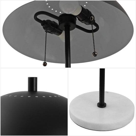 21" White Round Table Lamp With Globe Shade HomeRoots