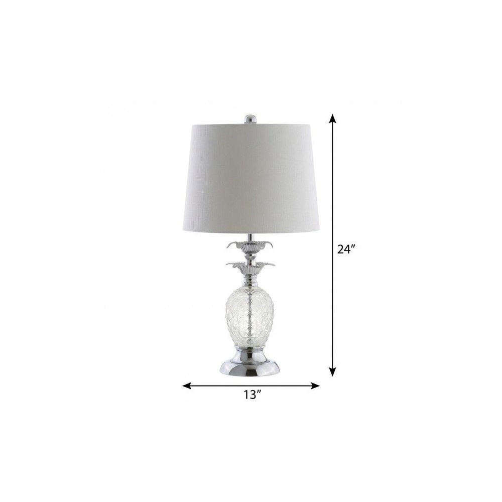 24" Silver Novelty Table Lamp With Drum Shade — view 7