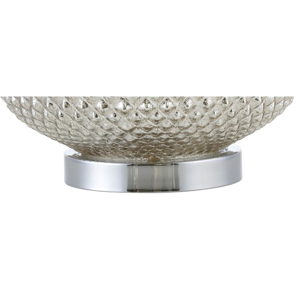 23" Silver Round Table Lamp With Drum Shade — view 3