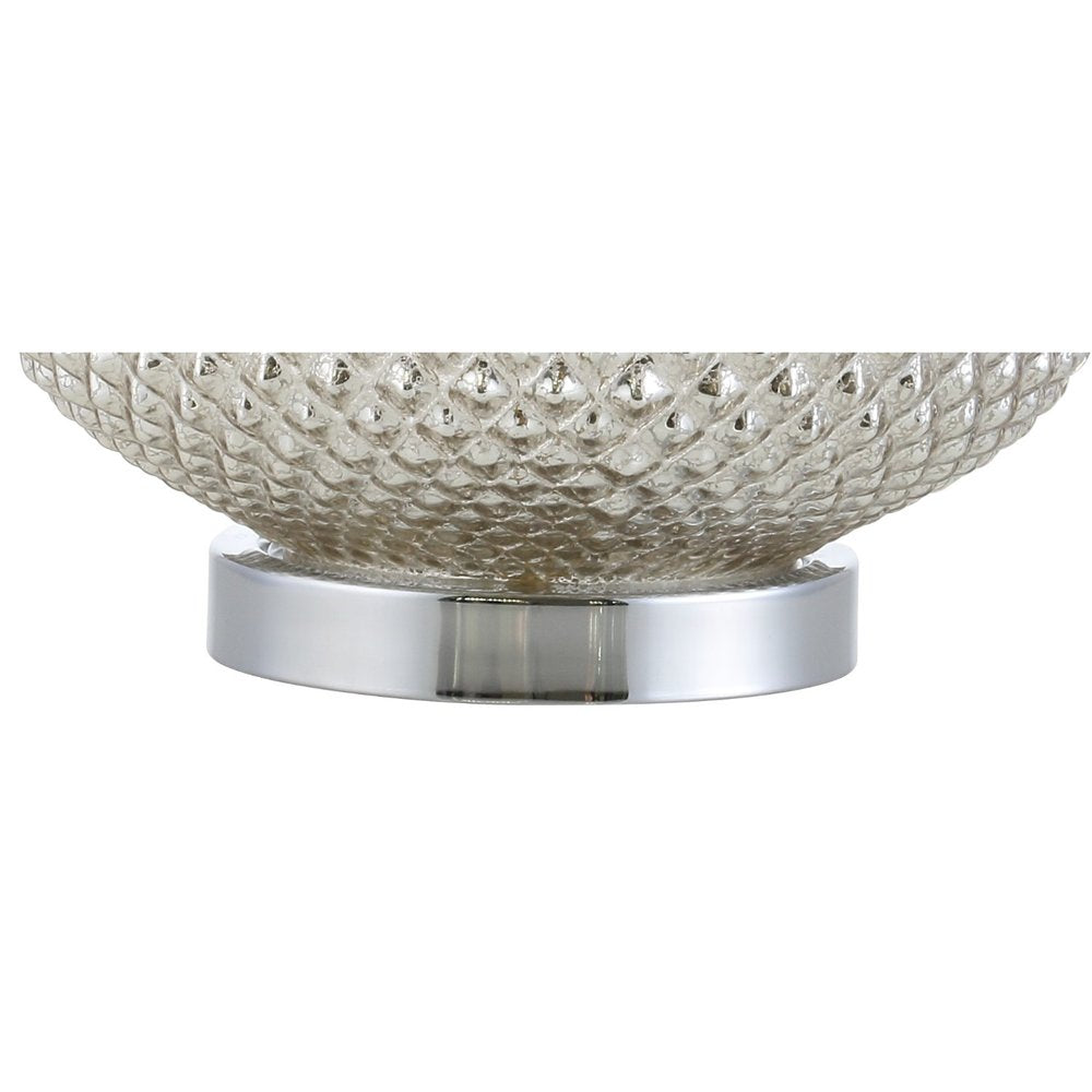 23" Silver Round Table Lamp With Drum Shade — view 2