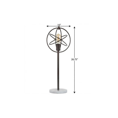 27" White Novelty Table Lamp With Globe Shade