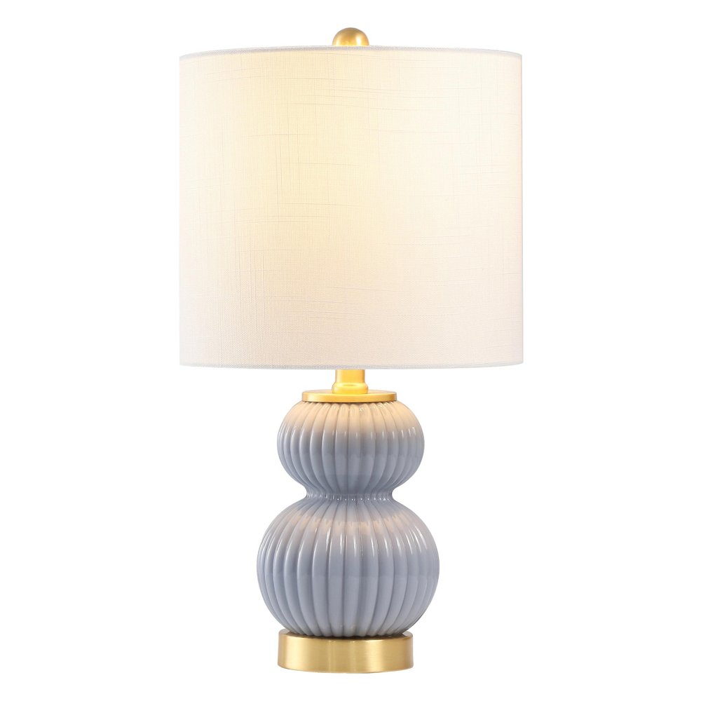 20" Gold Gourd Table Lamp With Drum Shade HomeRoots