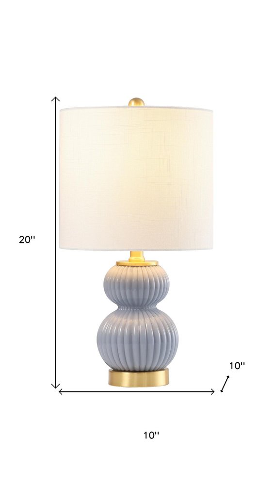 20" Gold Gourd Table Lamp With Drum Shade HomeRoots
