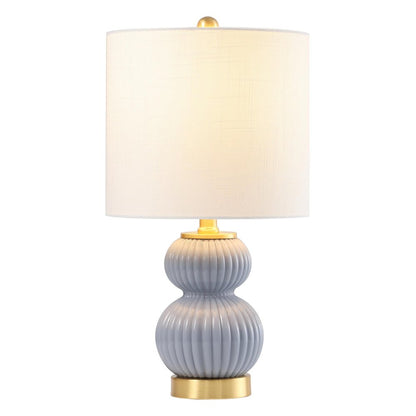 20" Gold Gourd Table Lamp With Drum Shade HomeRoots
