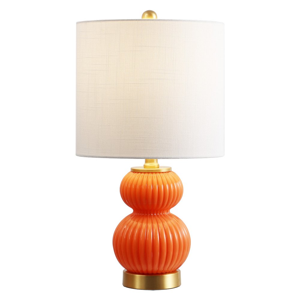 20" Gold Gourd Table Lamp With Drum Shade HomeRoots