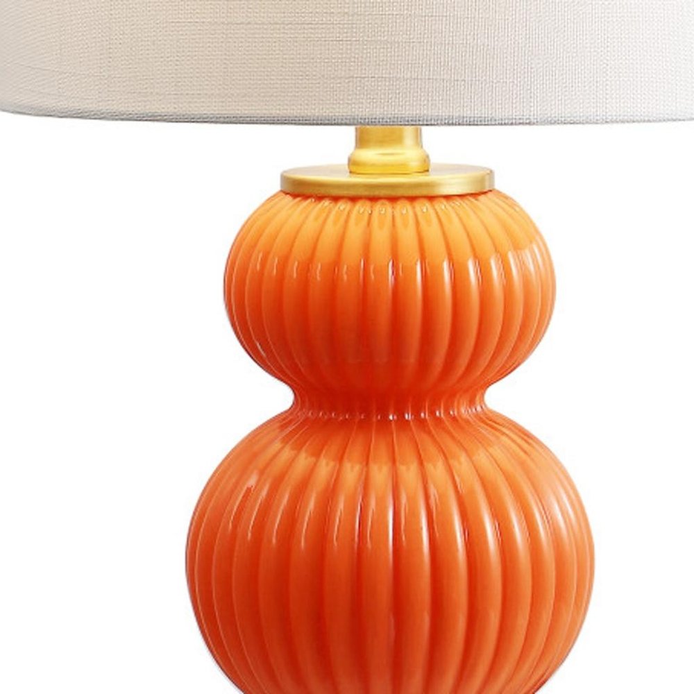 20" Gold Gourd Table Lamp With Drum Shade HomeRoots