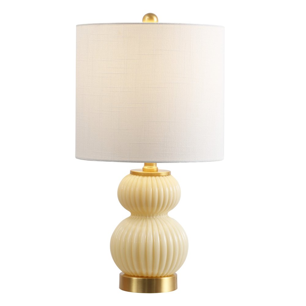 20" Gold Gourd Table Lamp With Drum Shade HomeRoots