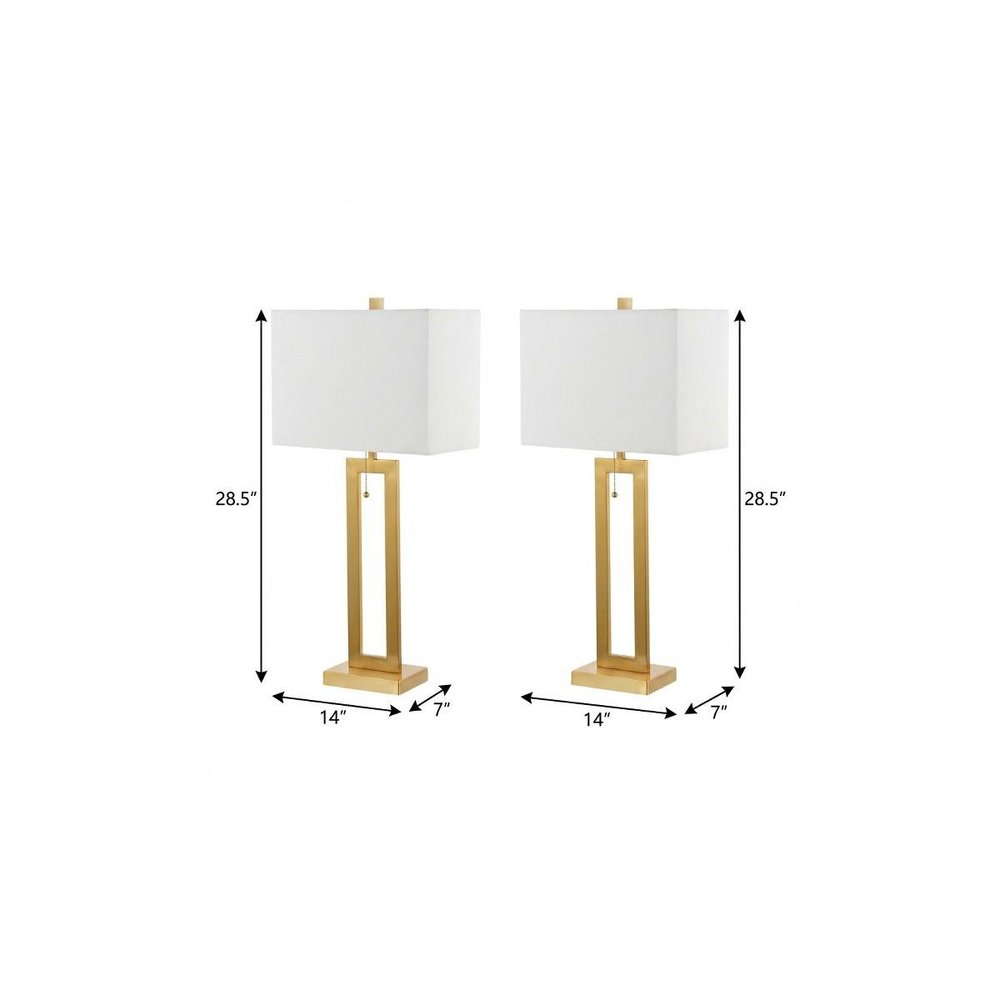 Set of Two 29" Gold Table Lamps With Shades — view 9
