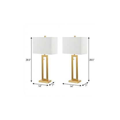 Set of Two 29" Gold Table Lamps With Shades