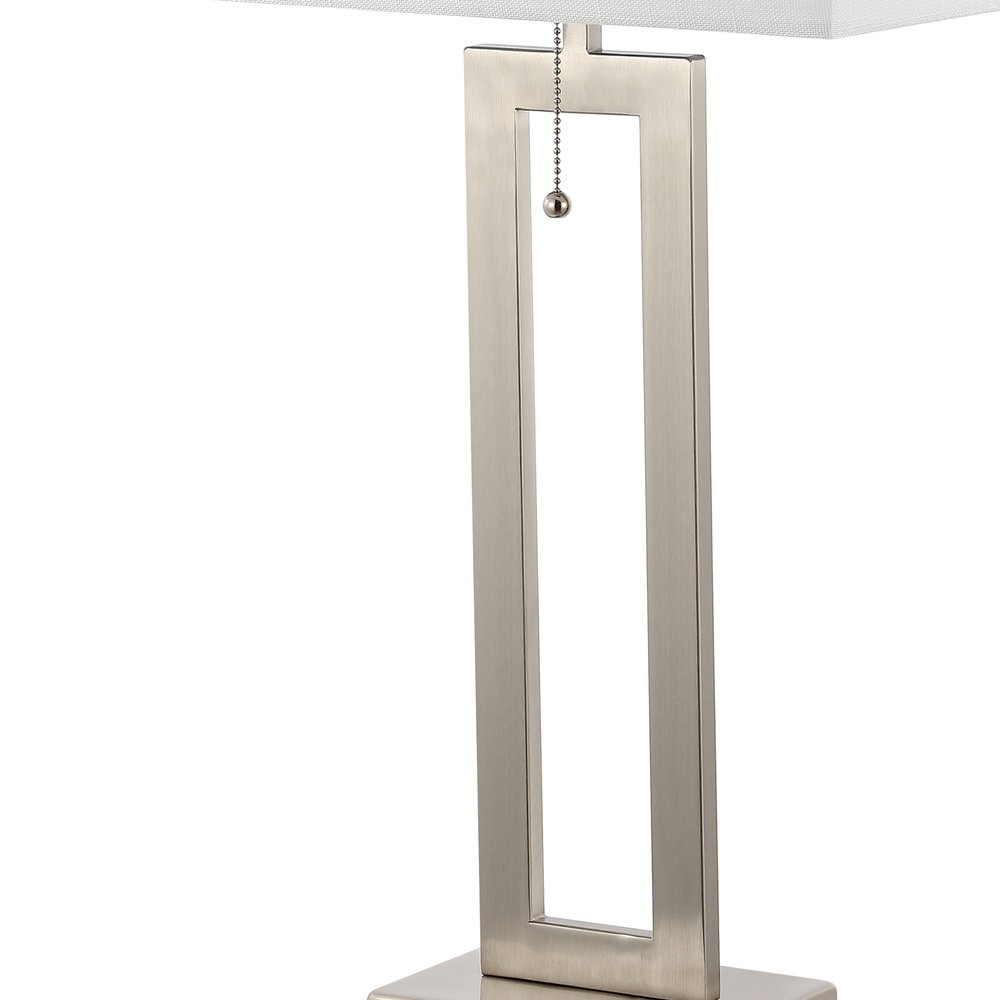 Set of Two 29" Nickel Table Lamps With Shades — view 1
