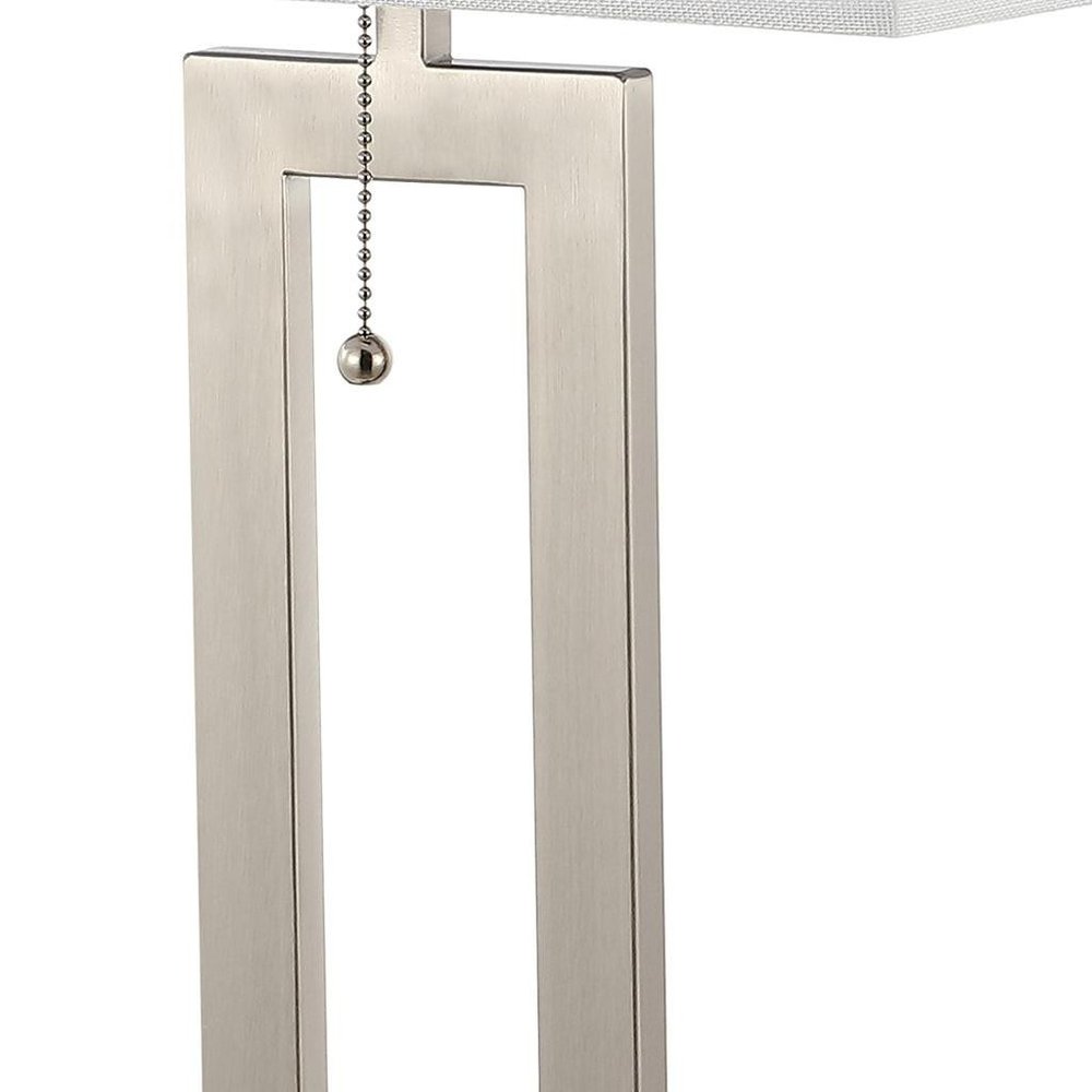 Set of Two 29" Nickel Table Lamps With Shades — view 4