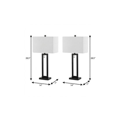 Set of Two 29" Black Table Lamps With Shades HomeRoots