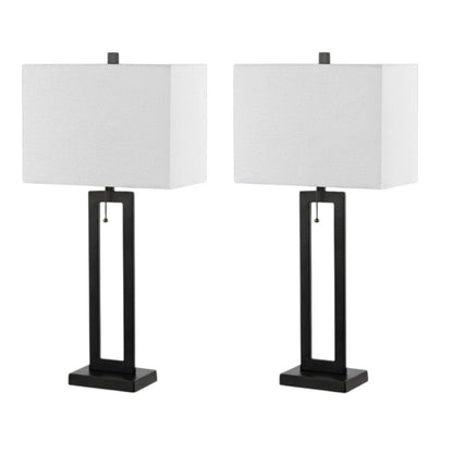 Set of Two 29" Black Table Lamps With Shades HomeRoots