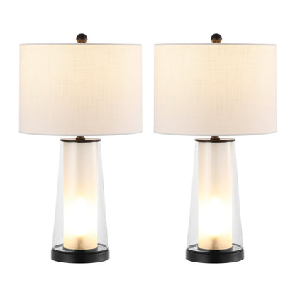 Set of Two 26" Antiqued Bronze Lighthouse Table Lamps With Drum Shades HomeRoots