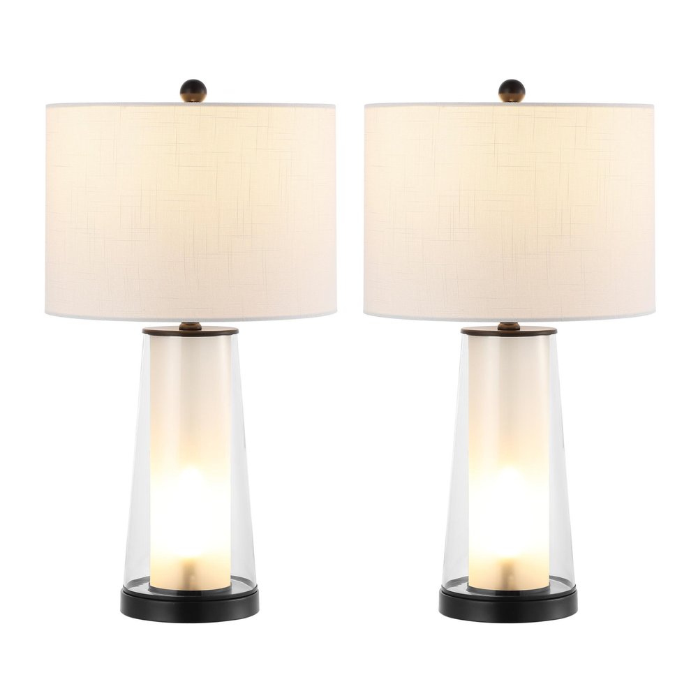 Set of Two 26" Antiqued Bronze Lighthouse Table Lamps With Drum Shades HomeRoots