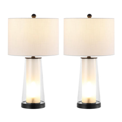 Set of Two 26" Antiqued Bronze Lighthouse Table Lamps With Drum Shades HomeRoots