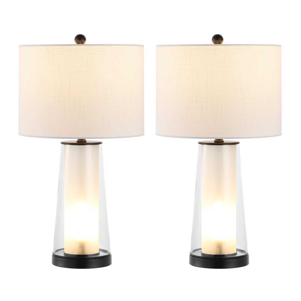 Set of Two 26" Antiqued Bronze Lighthouse Table Lamps With Drum Shades HomeRoots