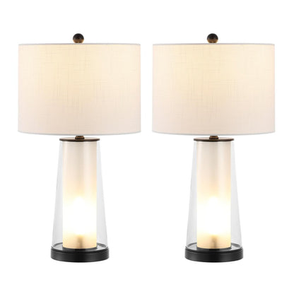 Set of Two 26" Antiqued Bronze Lighthouse Table Lamps With Drum Shades HomeRoots