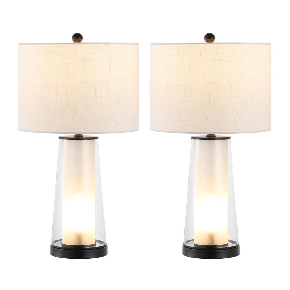 Set of Two 26" Antiqued Bronze Lighthouse Table Lamps With Drum Shades HomeRoots