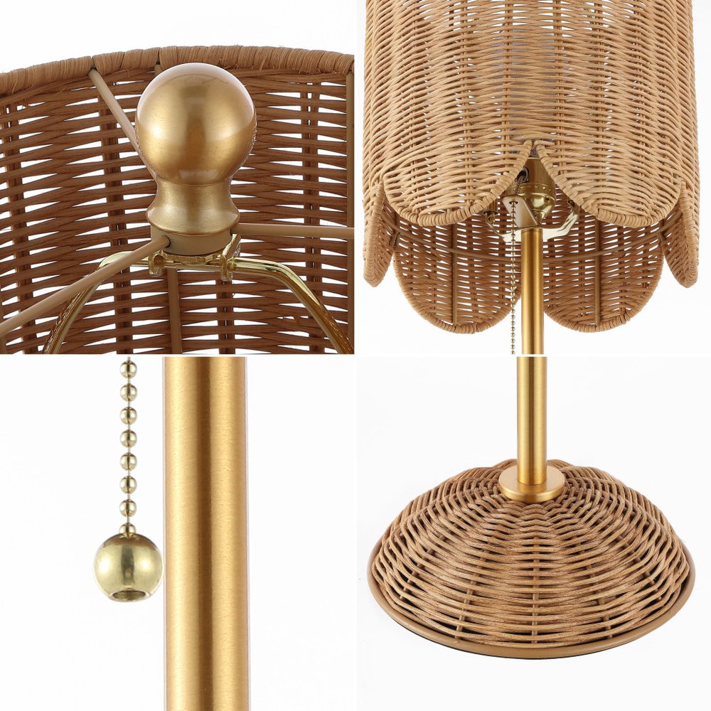 Set of Two 28" Brown Table Lamps With Drum Shades — view 1