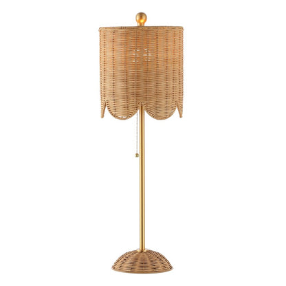 Set of Two 28" Brown Table Lamps With Drum Shades