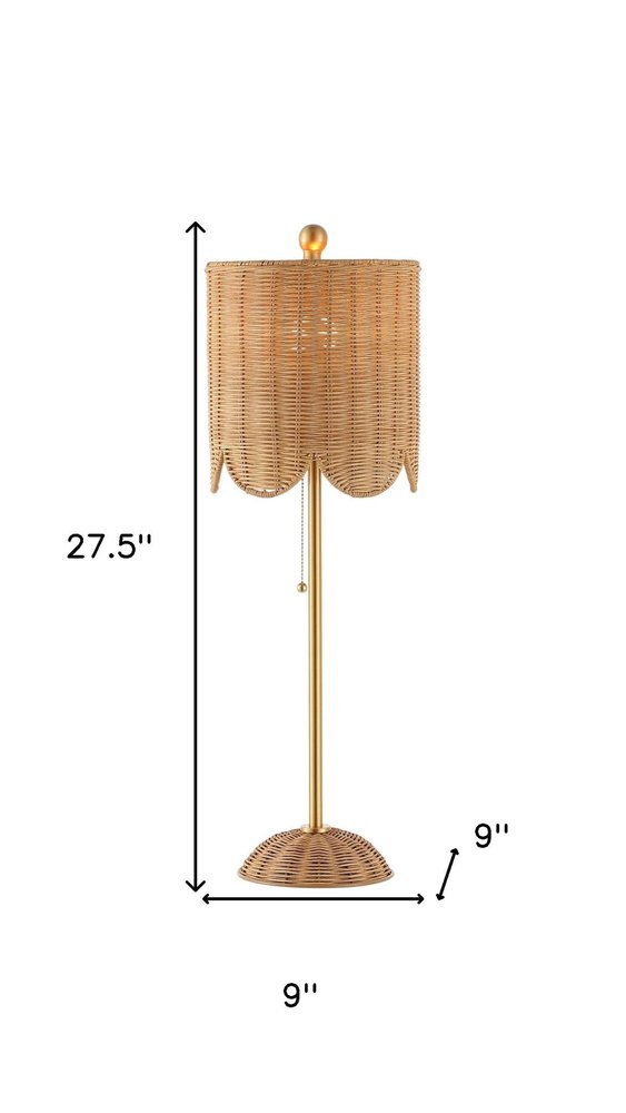 Set of Two 28" Brown Table Lamps With Drum Shades — view 6