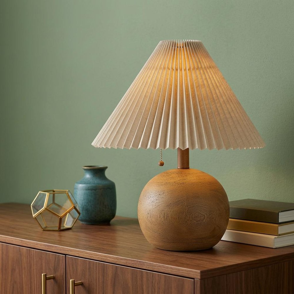 17" Clear Round Table Lamp With Empire Shade HomeRoots