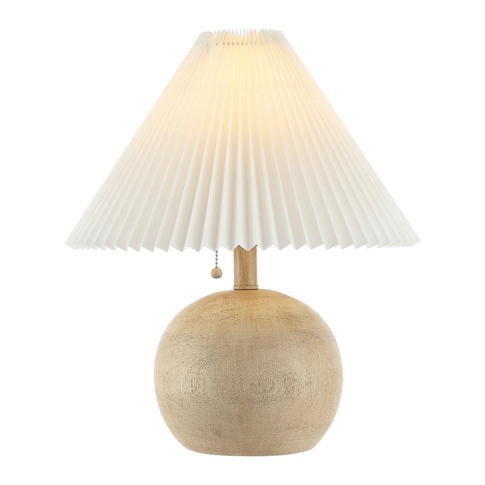 17" Beige Ribbed Round Table Lamp With Empire Shade HomeRoots