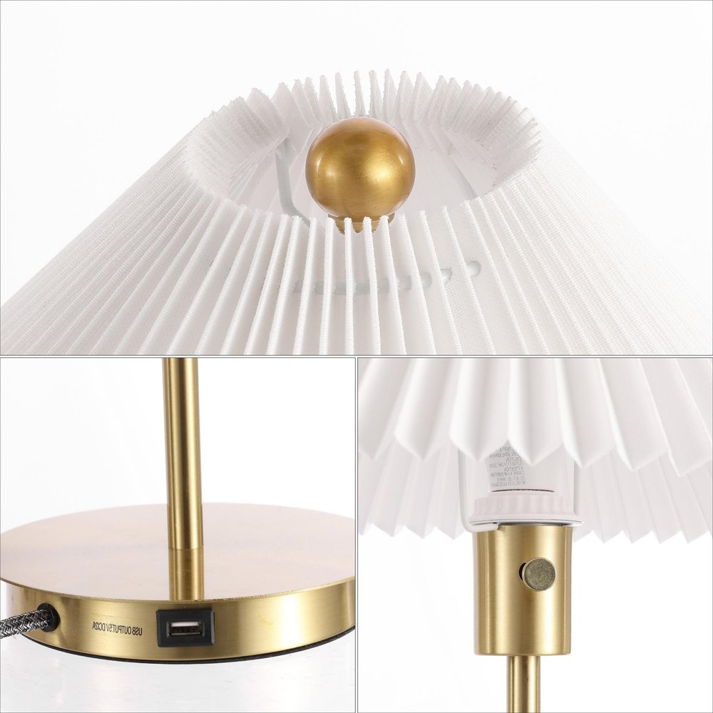 21" Gold Table Lamp With Empire Shade — view 3