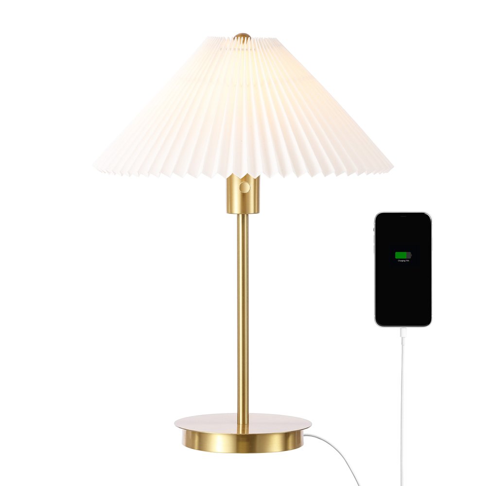 21" Gold Table Lamp With Empire Shade — view 2