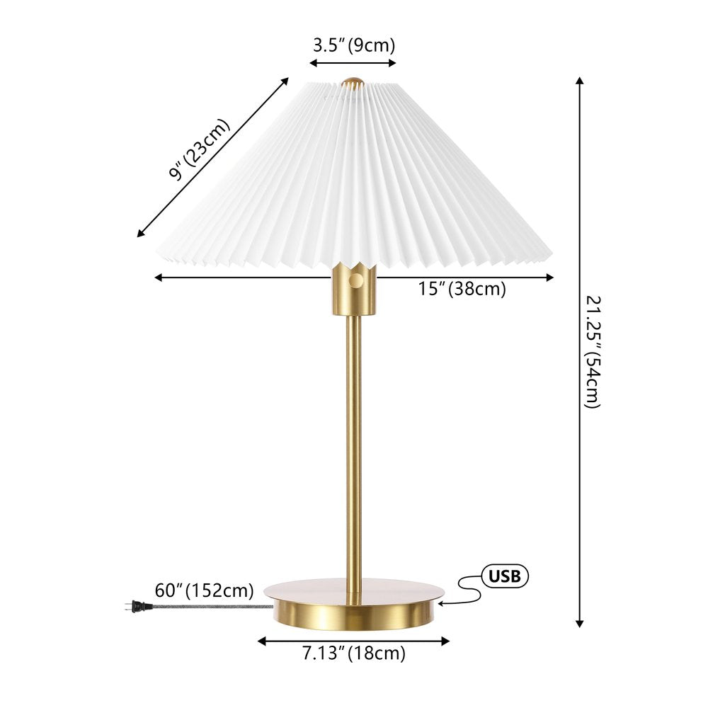 21" Gold Table Lamp With Empire Shade — view 4