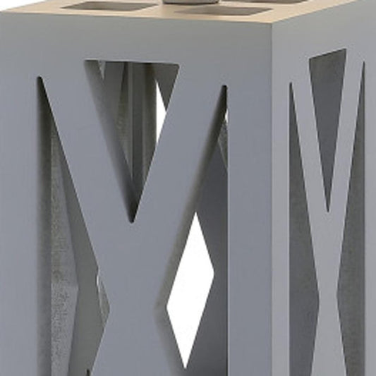 Set of Two 22" Gray Table Lamps With Drum Shades HomeRoots
