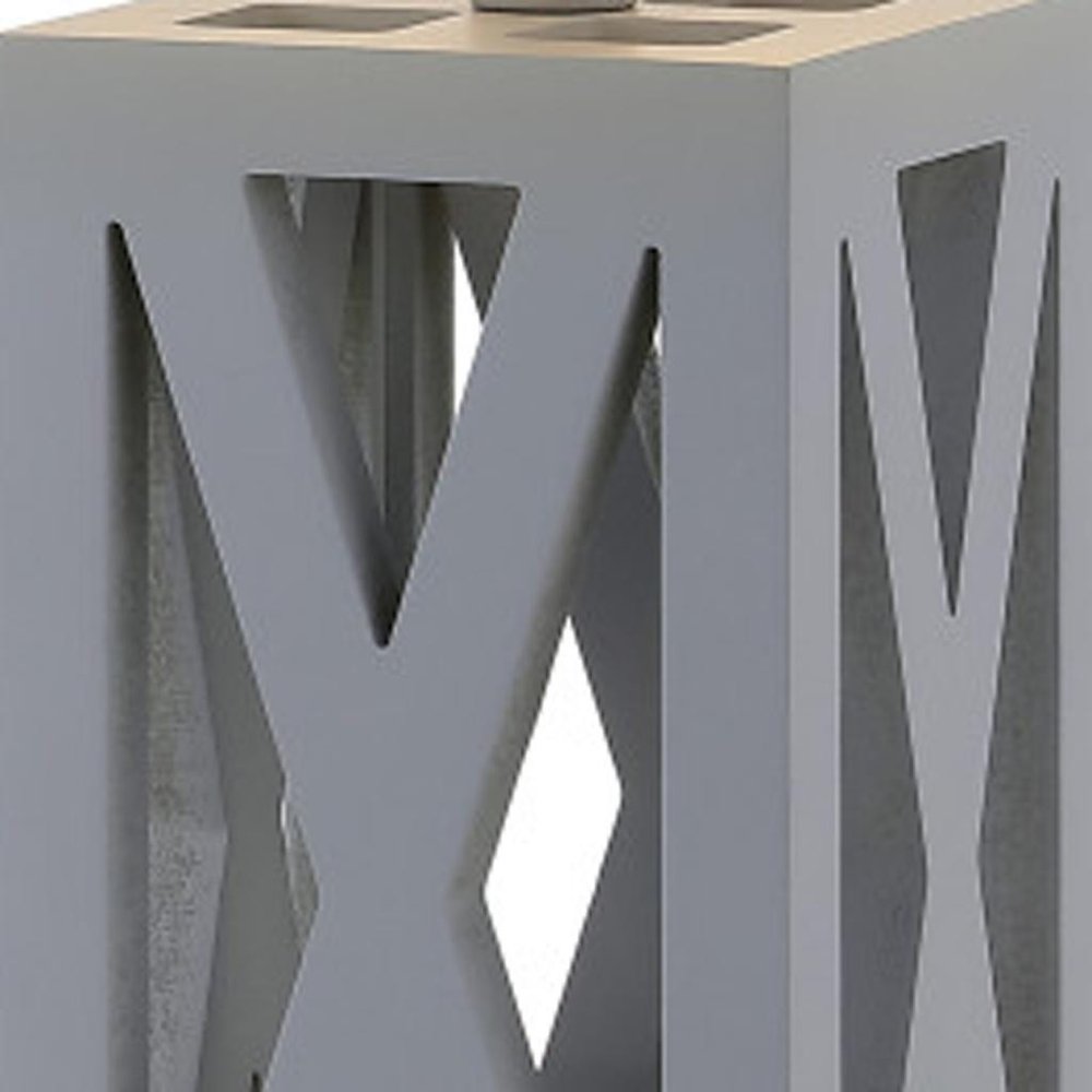Set of Two 22" Gray Table Lamps With Drum Shades HomeRoots