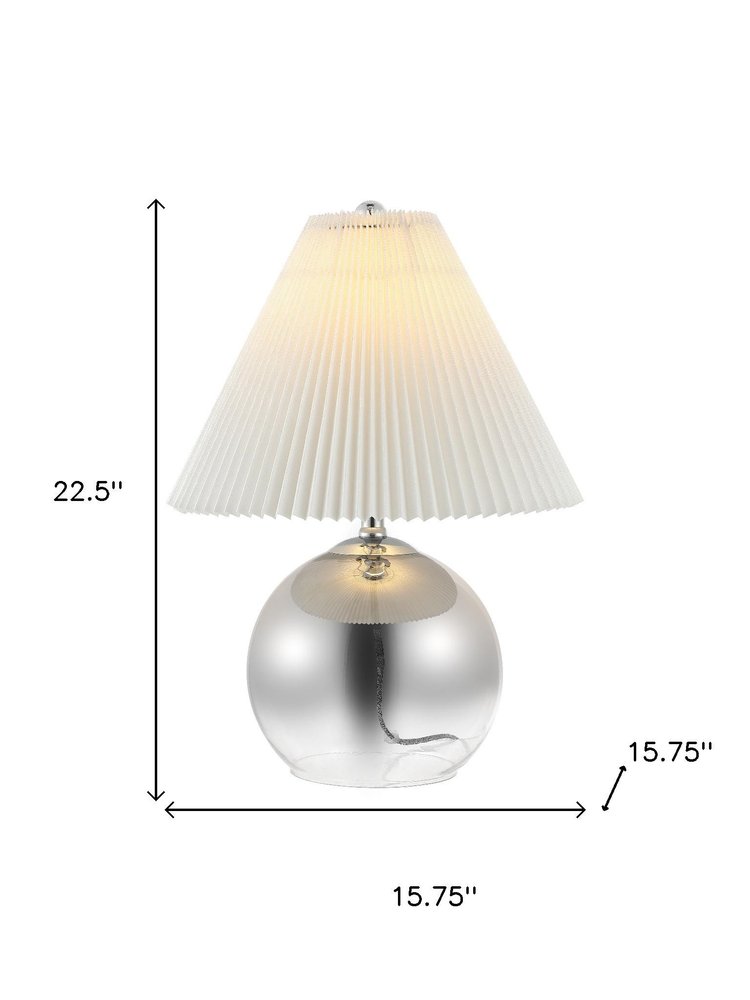 23" Silver Globe Lamp Base With Empire Shade HomeRoots