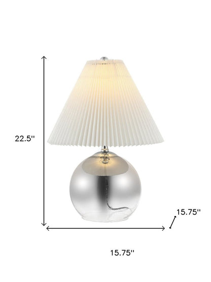 23" Silver Globe Lamp Base With Empire Shade HomeRoots